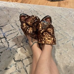 Stunning No. 21 knotted sequins heels!! Size 7👏❤️👌😍💃